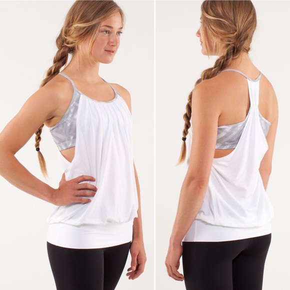 lululemon athletica Tops - EUC | RARE Lululemon No Limits Tank Top | White Blazer Fossil | Size US 10